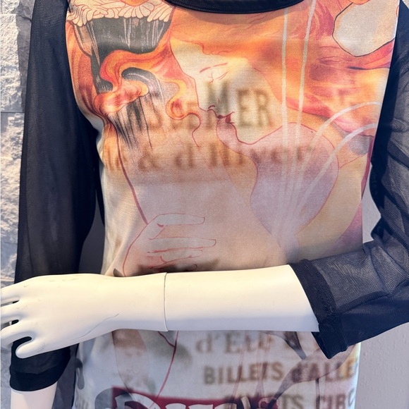 Susan Lawrence Black and Multicolor Artistic Top size M - Picture 4 of 6